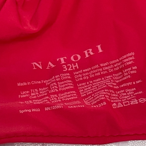 Natori Avail Full Figure 741258 Convertible Contour Underwire Bra 32H Lace Red - Picture 8 of 9